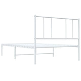 Metal Bed Frame without Mattress with Headboard White 80x200cm 352520