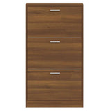 Shoe Cabinet Brown Oak 59x17x108 cm Engineered Wood 342533