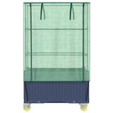 Raised Bed with Cover and Wheels Rattan Look 80x50x182 cm 4015836