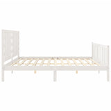 Bed Frame without Mattress White 200x200 cm Solid Wood Pine 3192837