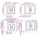 4 Piece Kitchen Cabinet Set Kalmar High Gloss White Engineered Wood 3314853