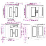 4 Piece Kitchen Cabinet Set Kalmar High Gloss White Engineered Wood 3314853