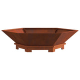 Fire Pit Brown 100 x 100 x 28 cm Weathering Steel 858999