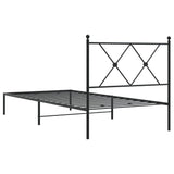 Metal Bed Frame without Mattress with Headboard Black 90x200cm 376495