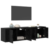 Wall-mounted TV Cabinet Set 2 pcs Black Oak 80 x 34.5 x 40 cm 3415603