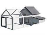 Chicken Coop with Run Wooden Hen House Pet Poultry Coops Cages Small Animal Outdoor Pen with Nesting T3398P548504