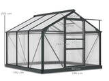 6 x 6ft Polycarbonate Greenhouse, Large Walk-In Green House with Slide Door and Window, Garden T3398P313628