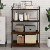 Wall Shelves 4 pcs Smoked Oak 80x40x1,5 cm Engineered Wood 838273
