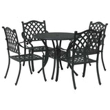 Garden Dining Set 5 pcs Black Aluminium 3334693