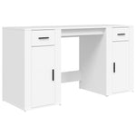 ZNTS Desk with Cabinet White Engineered Wood 3185431