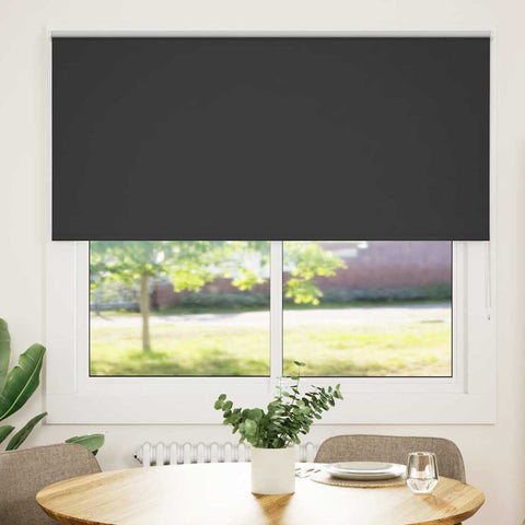 ZNTS Roller Blind Blackout Black 145x175 cm Fabric Width 141.6 cm Polyester 4010903