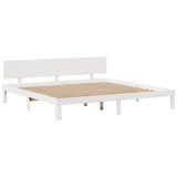 Bookcase Bed without Mattress White 180x200 cm Super King Solid Wood Pine 3322639