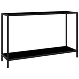 ZNTS Console Table Black 120x35x75 cm Tempered Glass 322840