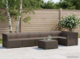 6-Seater Garden Sofa Rattan Look PP Light Grey 3444105