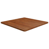Square Table Top Dark Brown 80x80x2.5cm Treated Solid Wood Oak 343046