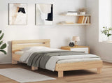 Bed Frame with LED Sonoma Oak 80 x 200 cm Engineered Wood 8008989
