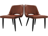 Dining Chairs with Cut-Outrest, Modern Kitchen Chair, Scandinavian Faux Leather Chair with High 72296044