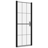 Shower Door Tempered Glass 91x195 cm Black 148888