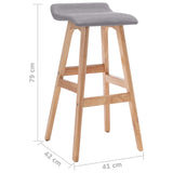 Bar Stool Light Grey Fabric 249575