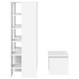 Shoe Cabinet with Shelf 2 pcs White Engineered Wood 8000380