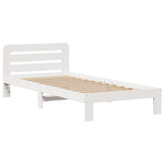 ZNTS Bookcase Bed without Mattress White 90x190 cm Single Solid Wood Pine 3309981