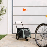 Pet Bike Trailer Grey and Black Oxford Fabric and Iron 93888