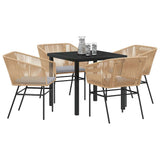Garden Dining Set 5 pcs Brown Poly rattan 3380926