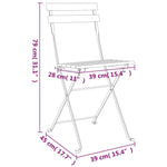 Folding Bistro Chairs 6 pcs Solid Wood Acacia and Steel 3152108
