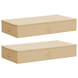 Storage Box 2 pcs Non-woven fabric 100 x 50 x 18 cm 90 L Cream 42024620