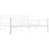 284521 Bed Frame without Mattress White Metal 180x200 cm Super King