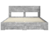 Bed Frame with Storage and Headboard Concrete Grey 140 x 200 cm 3414462