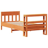 Bed Frame without Mattress Wax Brown 100x200 cm Solid Wood Pine 3306272