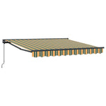 Retractable Awning Manual Green and Yellow 350x250 cm Fabric 3330463