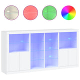 Sideboard with LED Lights White 202x37x100 cm 3209184