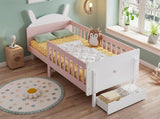 Wooden bed, Rabbit-Shaped Bed Frame, 3ft single bed 90190cm, Storage bed, Sturdy bed slats,With a N604P499973P