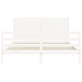 Bed Frame without Mattress White 160x200 cm Solid Wood 3195037