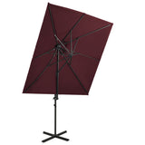 Cantilever Garden Parasol Bordeaux Red Aluminium, Polyester 312366