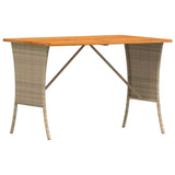 Garden Table with Acacia Wood Top Beige 105x75x72 cm Poly Rattan 4104140