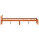 Bed Frame Wax Brown 195.5 x 145.5 x 51 cm Solid Pine Wood 870136