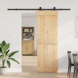 Sliding Door with Hardware Set 70x210 cm Solid Wood Pine 3332670
