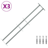 Security Grille for Windows with 2 Crossbars 3 pcs 930-1740 mm 42031275