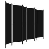 320730 6-Panel Room Divider Black 300x180 cm