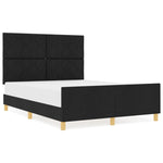 ZNTS Bed Frame Black 140x200 cm Fabric 3344811
