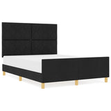 ZNTS Bed Frame Black 140x200 cm Fabric 3344811