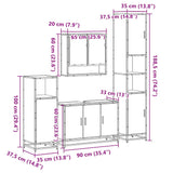 ZNTS 4 Piece Bathroom Furniture Set Smoked Oak Engineered Wood 3301222