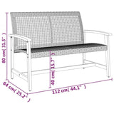 5 Piece Garden Lounge Set Grey Poly Rattan and Acacia Wood 367605