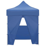 Professional Folding Party Tent with 4 Sidewalls 2x2 m Steel Blue 48879