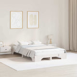 Bed Frame White 135 x 190 cm Solid Pine Wood 872870