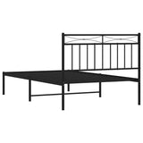 Metal Bed Frame without Mattress with Headboard Black 100x200cm 373686