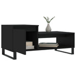 ZNTS Coffee Table Black 100x50x45 cm Engineered Wood 830837